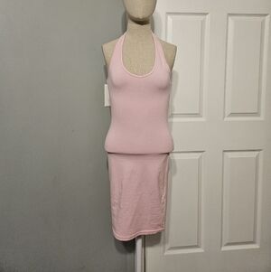 Divided Soft Pink Recycled Cotton Mini Halter Dress